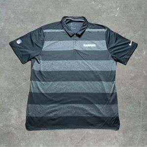 Nike Las Vegas Raiders Athletic Polo Shirt Mens XL Black/Gray NFL Football
